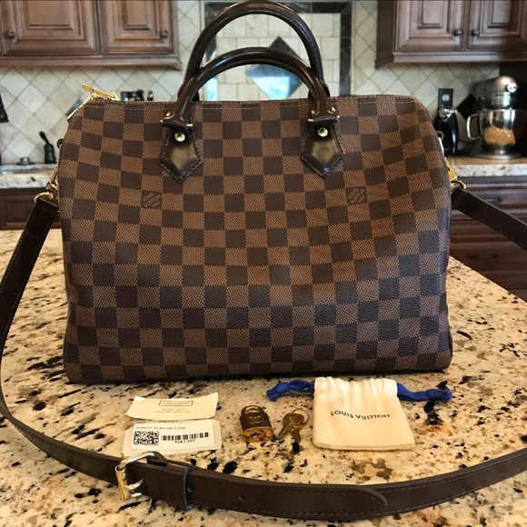 Louis Vuitton Damier Ebene Speedy 30 Bandouliere Bag – Italy Station